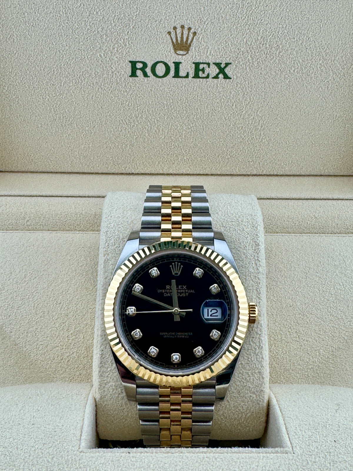 Pre Owned - Rolex Datejust - 126333 - Black Factory Diamond Dial - 2020 - Full Set - Goldbank Jewellers