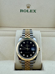 Pre Owned - Rolex Datejust - 126333 - Black Factory Diamond Dial - 2020 - Full Set - Goldbank Jewellers