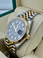 Pre Owned - Rolex Datejust - 126333 - Black Factory Diamond Dial - 2020 - Full Set - Goldbank Jewellers