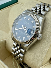 Pre Owned - Rolex Datejust - 31mm - 178274 - Factory Blue Diamond Dial - 2015 - Box And Papers