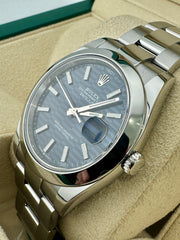 Pre Owned - Rolex Datejust Blue Motif Dial - 41mm - 126300 - 2023 - Full Set