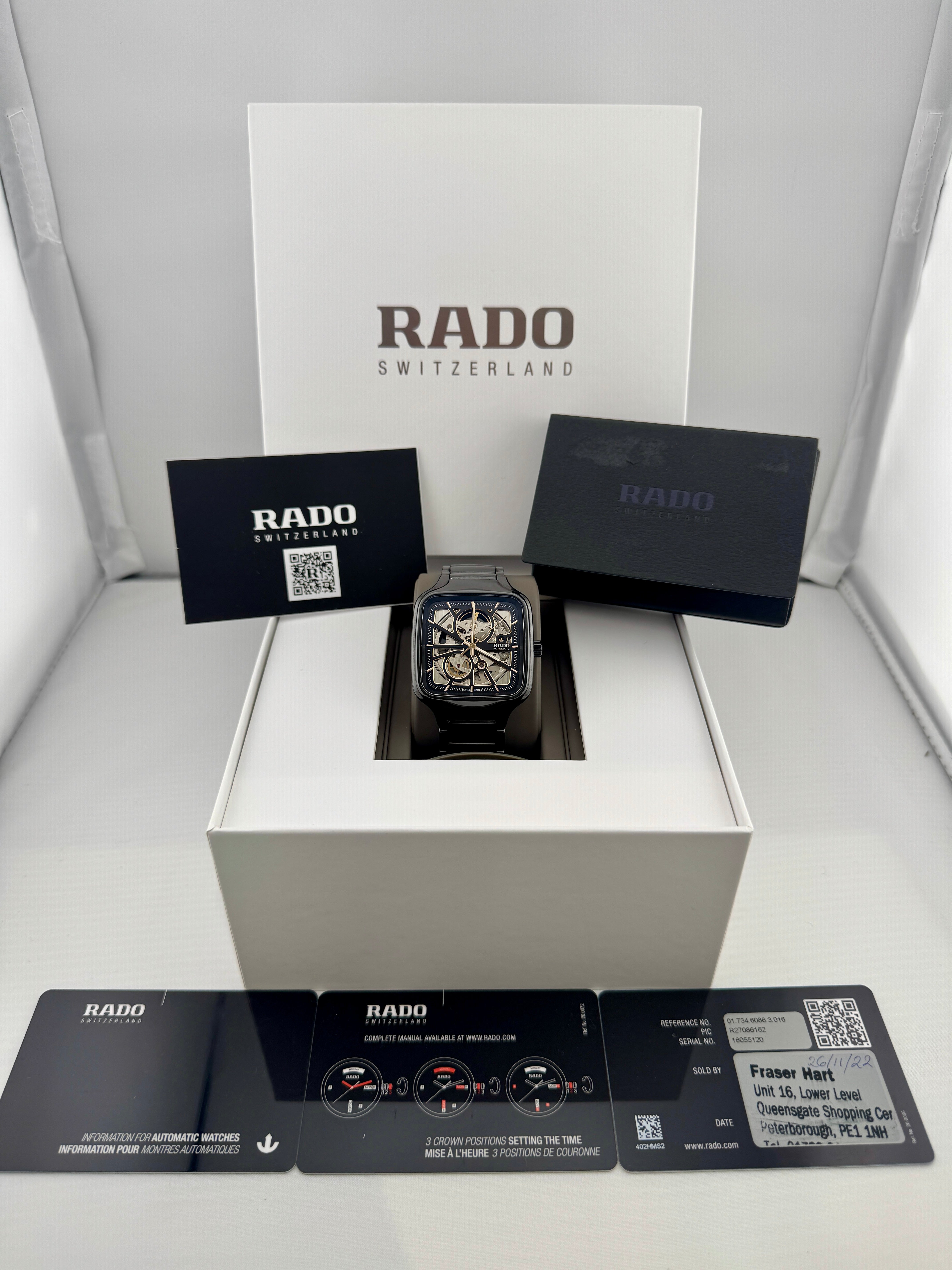Pre Owned - Rado True Square Automatic Open Heart – R27086162 - 2022 - 38mm - Full Set - Goldbank Jewellers