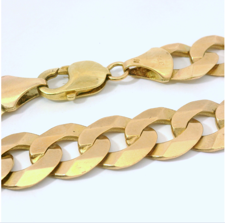 26” Pre-owned 9CT Flat Curb Chain Necklace (92g)
