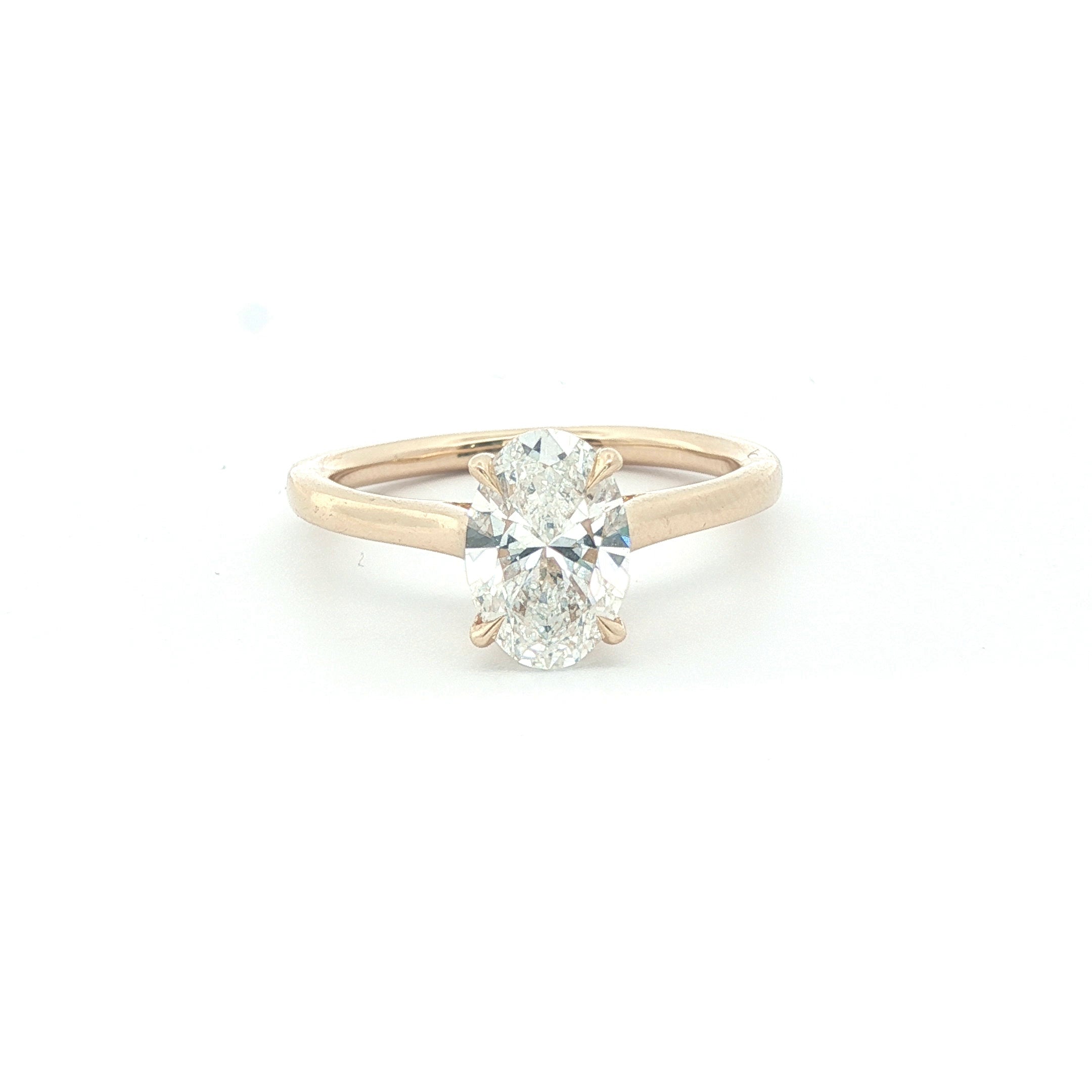 18ct Oval Diamond Solitaire 1CT Taper Shoulders (LAB-GROWN) VS1 E/F 18CT - Goldbank Jewellers