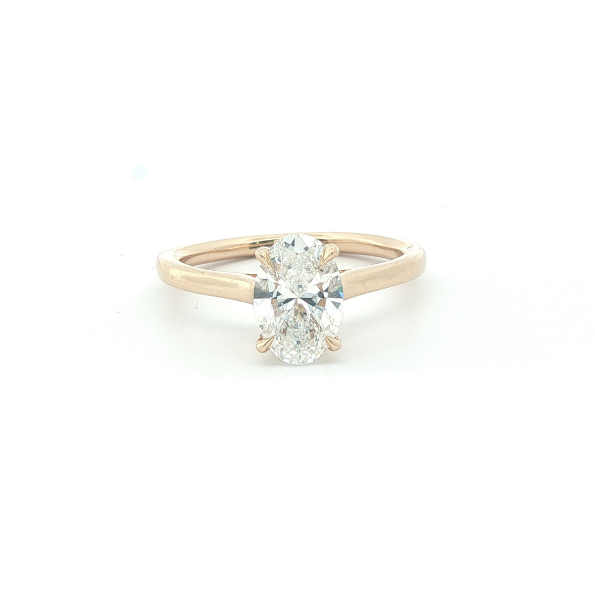 18ct Oval Diamond Solitaire 1CT Taper Shoulders (LAB-GROWN) VS1 E/F 18CT - Goldbank Jewellers