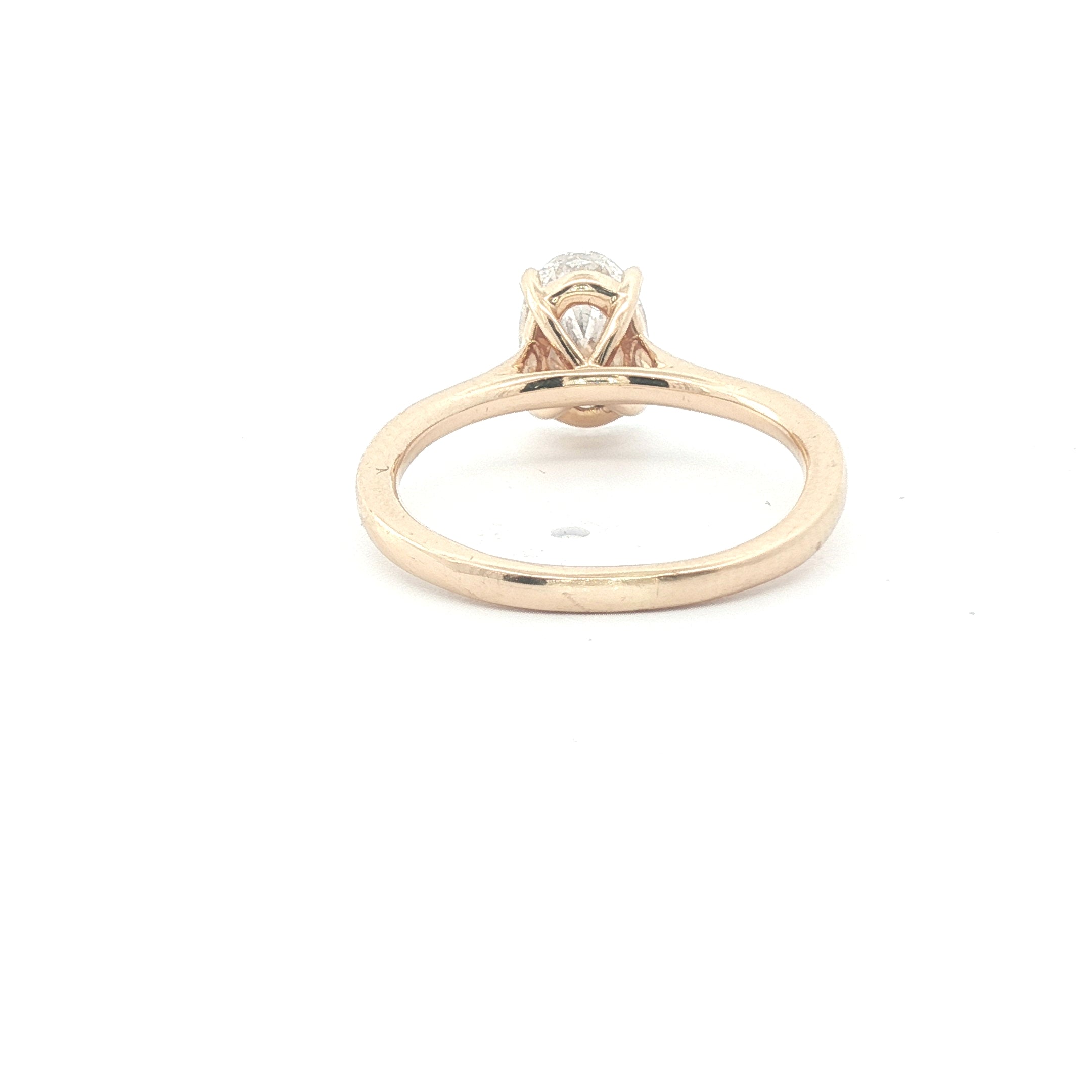18ct Oval Diamond Solitaire 1CT Taper Shoulders (LAB-GROWN) VS1 E/F 18CT - Goldbank Jewellers