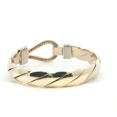 Pre Owned - 9ct - 7.5" - Stone Set Hook Bangle - ( 84.56g )