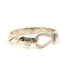 Pre Owned - 9ct - 7.5" - Stone Set Hook Bangle - ( 84.56g )