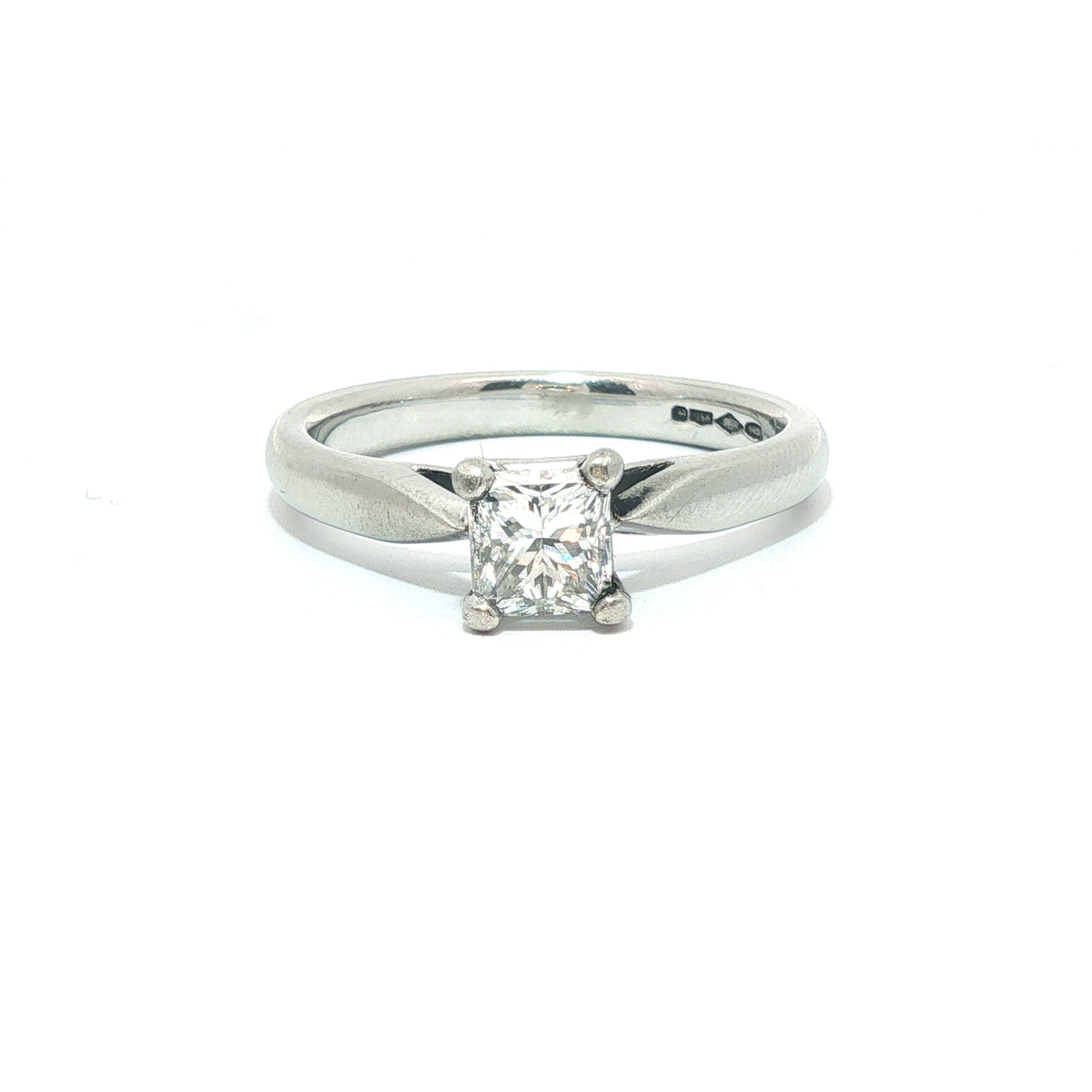 GIA- Platinum Diamond Solitaire 0.72ct VVS1 E Square modified brilliant - Goldbank Jewellers