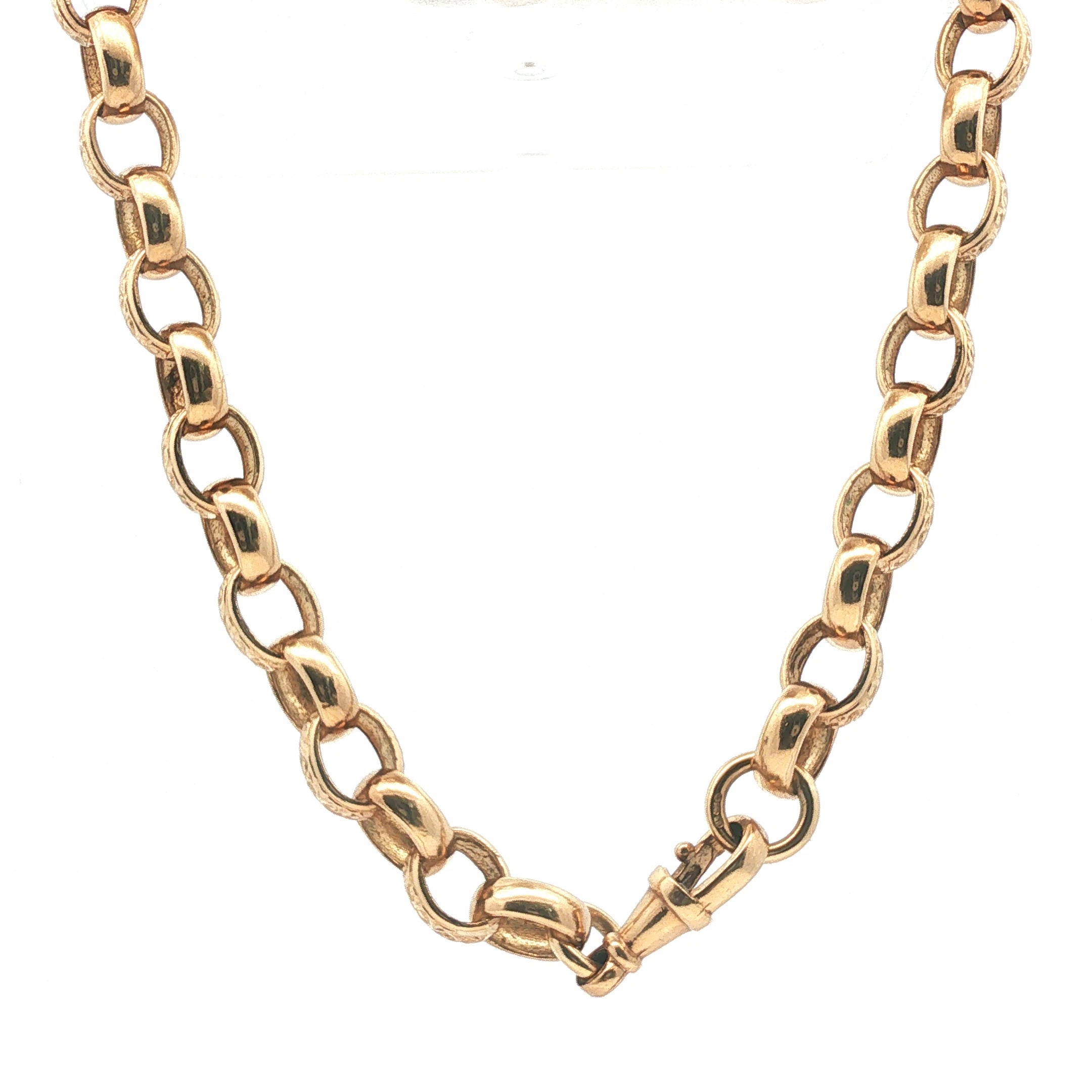 25" - Pre Owned - 9ct - Patterned Belcher Chain - ( 62.95g ) - Goldbank Jewellers