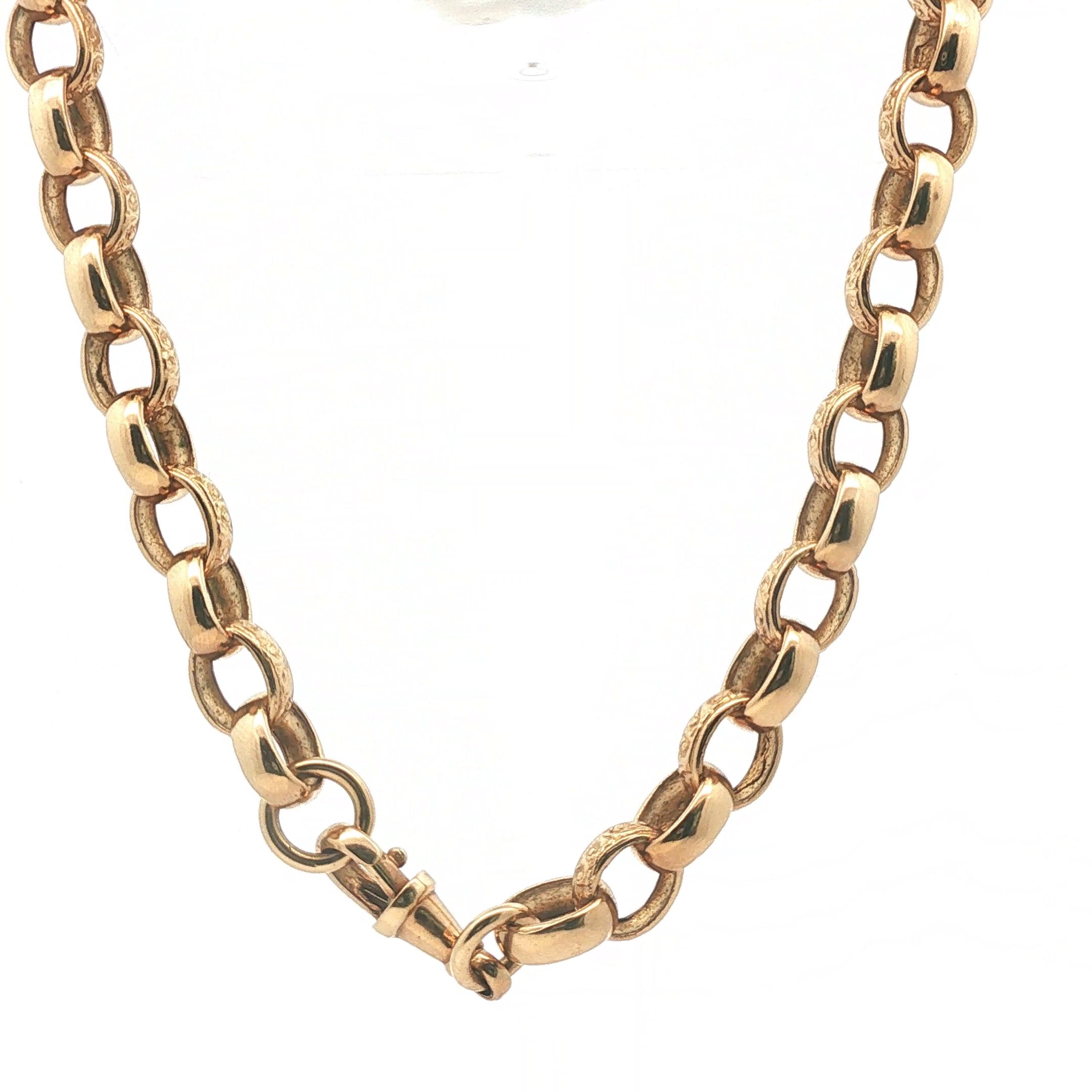25" - Pre Owned - 9ct - Patterned Belcher Chain - ( 62.95g ) - Goldbank Jewellers