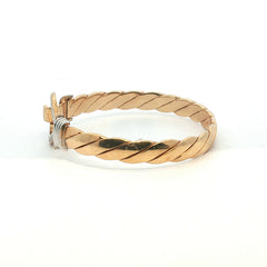 7" - Pre Owned - 9ct - Stone Set Hook And Loop Bangle - ( 31.35g ) - Goldbank Jewellers