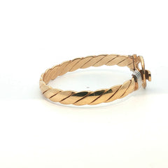 7" - Pre Owned - 9ct - Stone Set Hook And Loop Bangle - ( 31.35g ) - Goldbank Jewellers