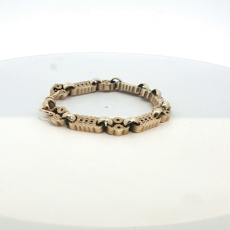 7" - Pre Owned - 9ct - Star And Bar Bracelet - ( 18.38g ) - Goldbank Jewellers