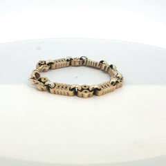 7" - Pre Owned - 9ct - Star And Bar Bracelet - ( 18.38g )
