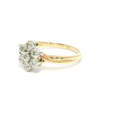 18ct Yellow Gold 1.00ct Diamond Daisy Cluster Ring – Size T