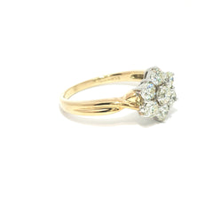 18ct Yellow Gold 1.00ct Diamond Daisy Cluster Ring – Size T