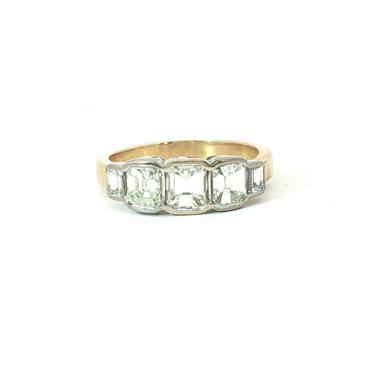 Pre-Owned 18ct Yellow Gold Five-Stone Asscher Cut Diamond Ring – 2.25ct