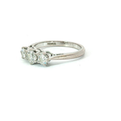 18ct White Gold Diamond Trilogy Ring – 0.80ct