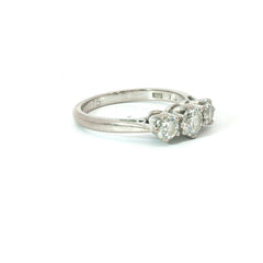 18ct White Gold Diamond Trilogy Ring – 0.80ct