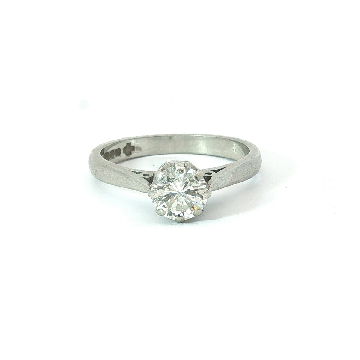Platinum Round Brilliant Diamond Solitaire Ring – 0.75ct