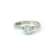 Platinum Round Brilliant Diamond Solitaire Ring – 0.75ct