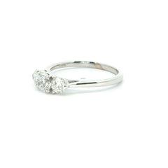 18ct White Gold Diamond Trilogy Ring | Trellis Crossover Setting