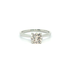 1.00ct Natural Diamond Platinum Four-Claw Cathedral Solitaire Ring