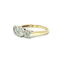 0.50ct Diamond Triple Cluster Trilogy Ring in 18ct Yellow Gold - Goldbank Jewellers