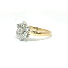 1.00ct Diamond Floral Cluster Ring in 18ct Yellow Gold - Goldbank Jewellers