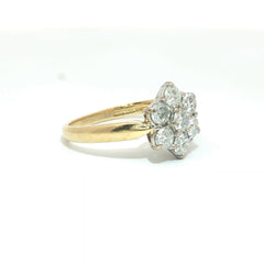 1.00ct Diamond Floral Cluster Ring in 18ct Yellow Gold - Goldbank Jewellers