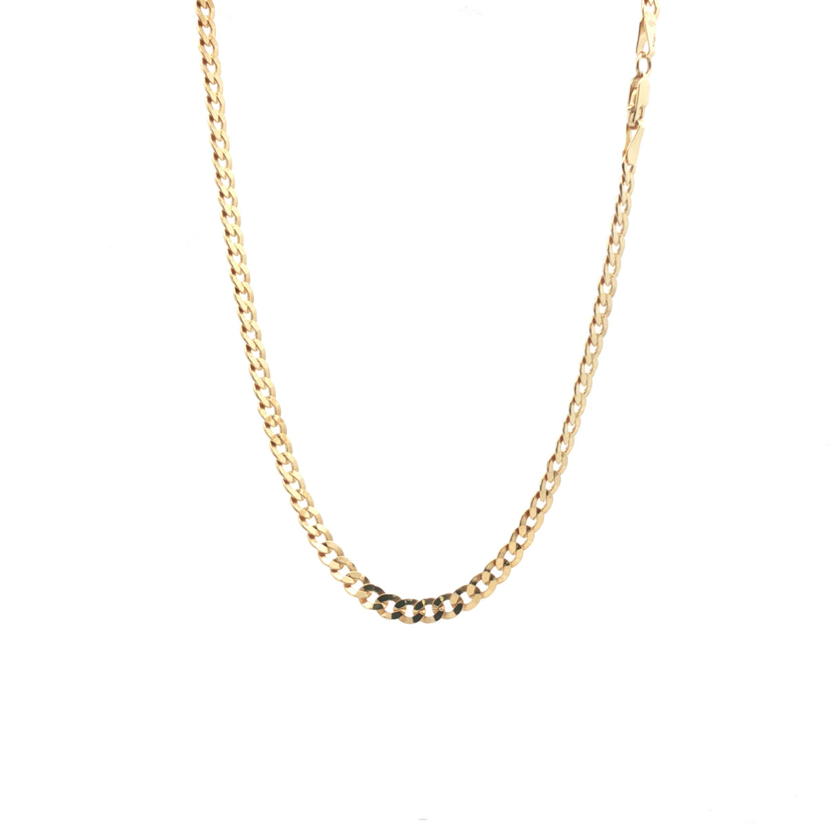 9ct - Pre Owned - Flat Curb Chain - 20" - ( 9.64g )