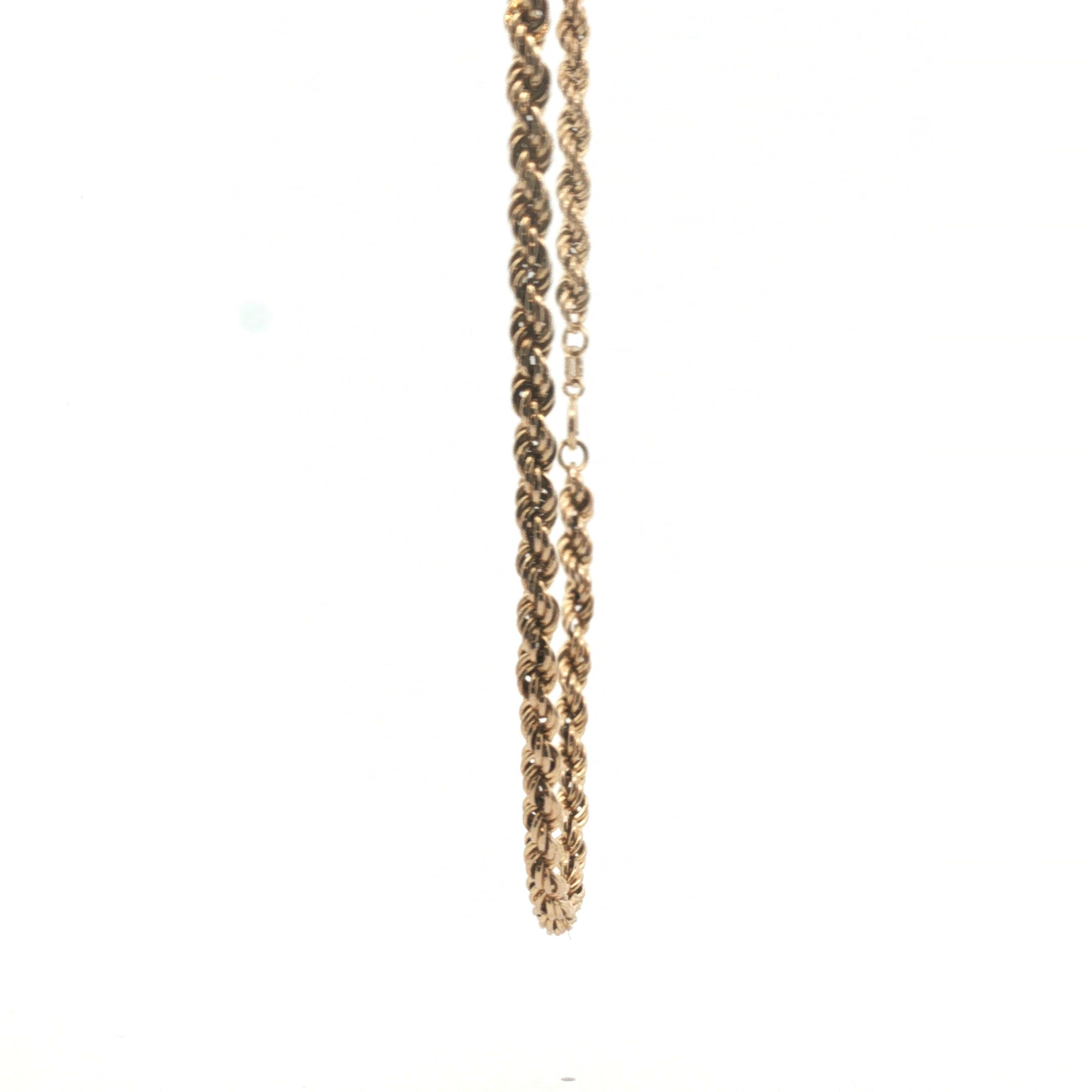 9ct - Pre owned - Rope chain - 24" - (8.7g) - Goldbank Jewellers