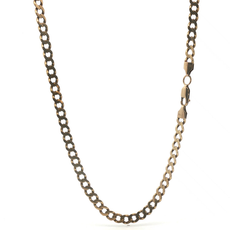 9ct - Pre owned - Flat curb chain - 22" - (16.60g) - Goldbank Jewellers