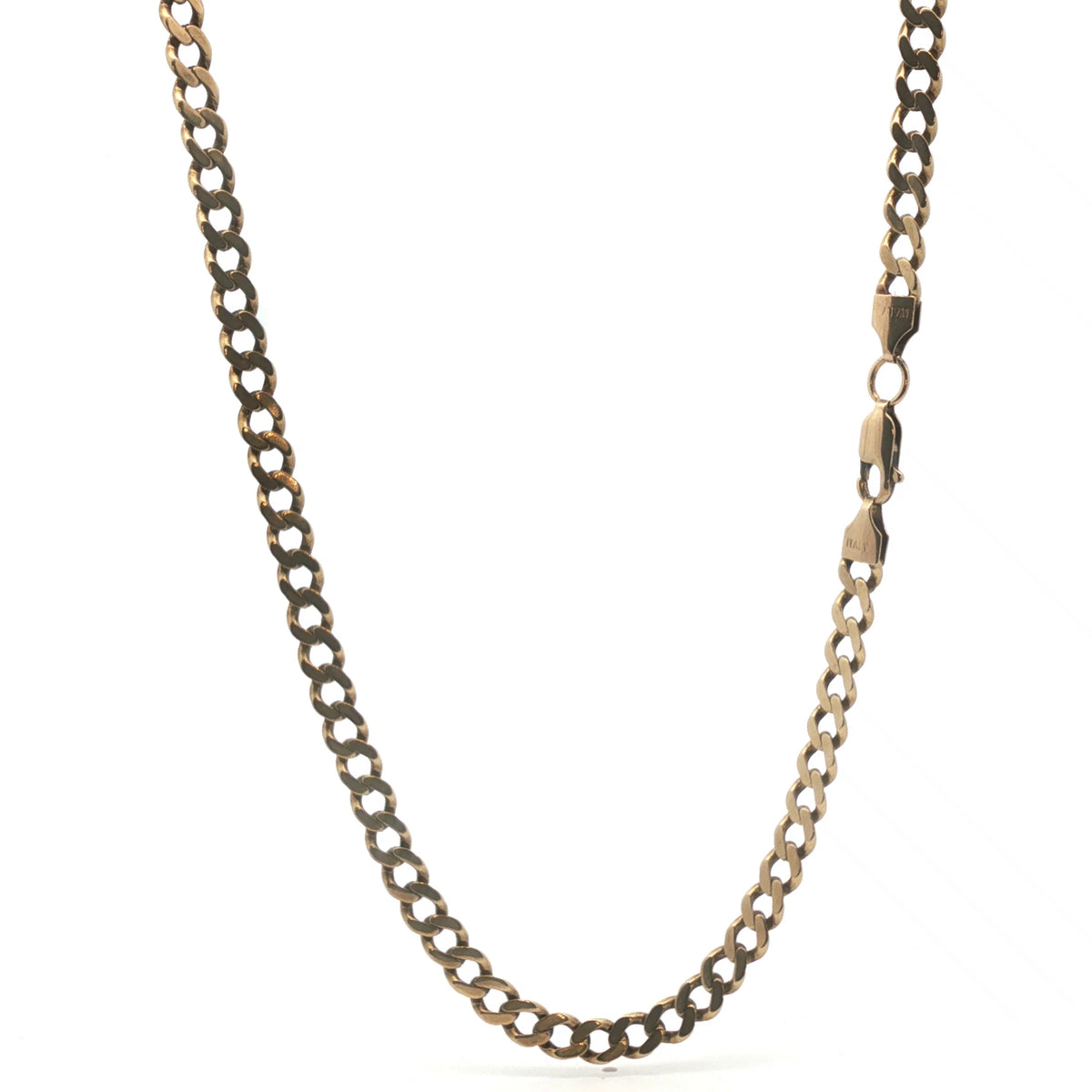 9ct - Pre owned - Flat curb chain - 22" - (16.60g) - Goldbank Jewellers