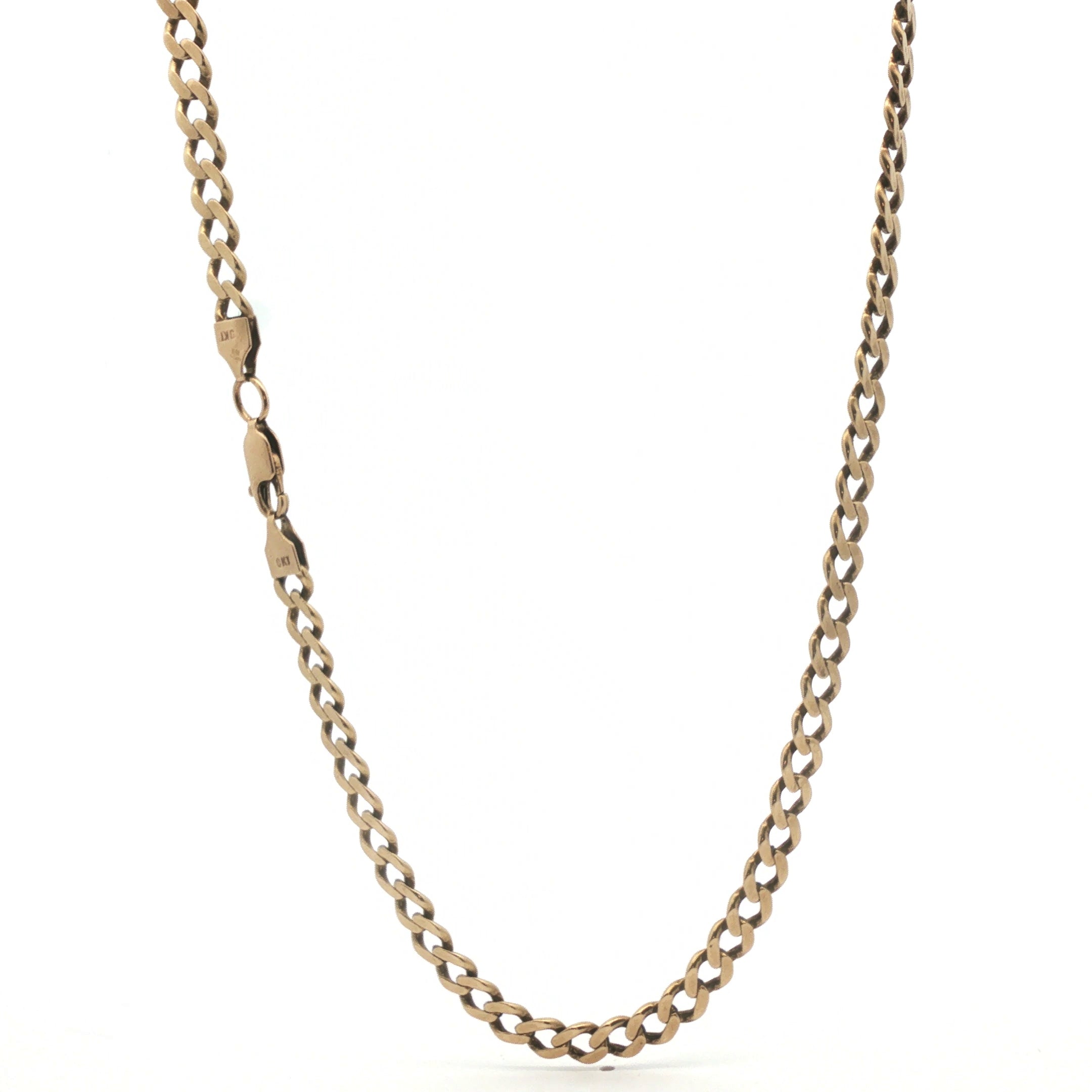 9ct - Pre owned - Flat curb chain - 22" - (16.60g) - Goldbank Jewellers