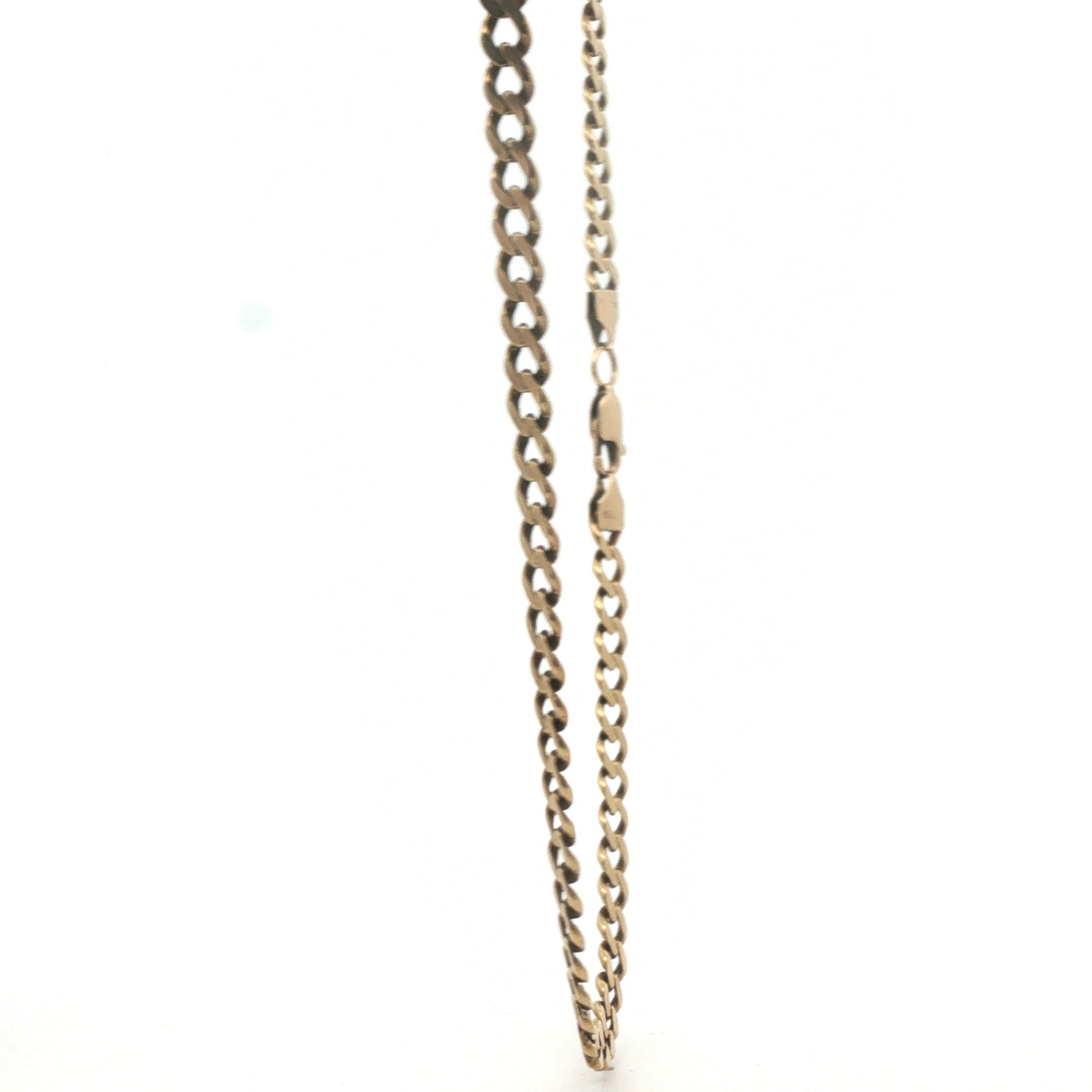 9ct - Pre owned - Flat curb chain - 22" - (16.60g) - Goldbank Jewellers