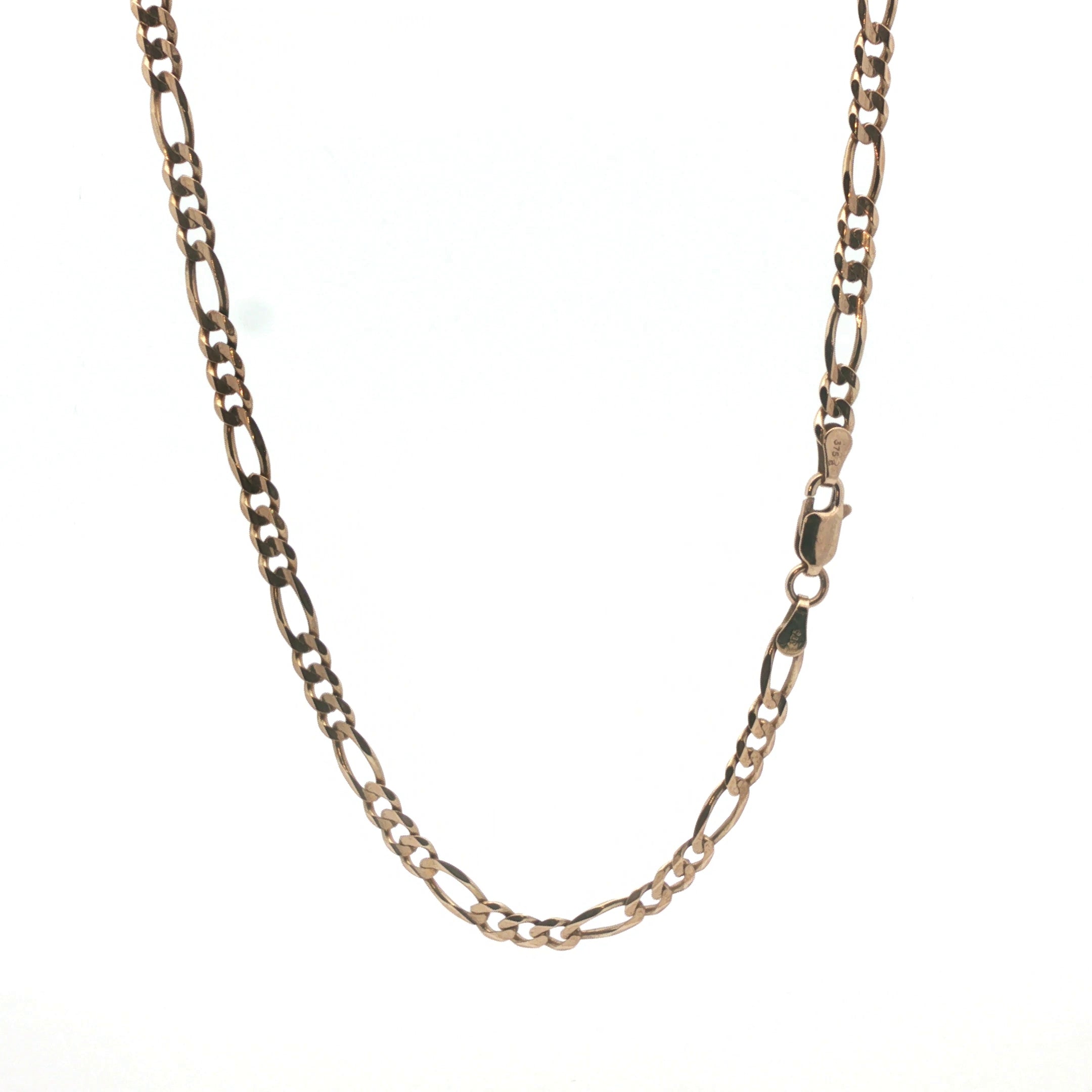 9ct - Pre owned - Figaro chain - 18.5" - (9.53g) - Goldbank Jewellers