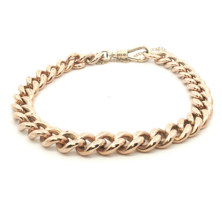 9ct - Pre owned - curb bracelet - 8" - (36.62g) - 7mm