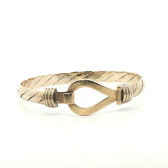 9ct - Pre owned - Hook & loop bangle - 8" - (34.76g) - 7mm