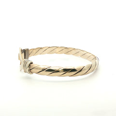 9ct - Pre owned - Hook & loop bangle - 8" - (34.76g) - 7mm