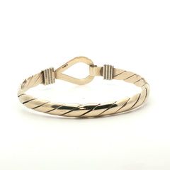 9ct - Pre owned - Hook & loop bangle - 8" - (34.76g) - 7mm