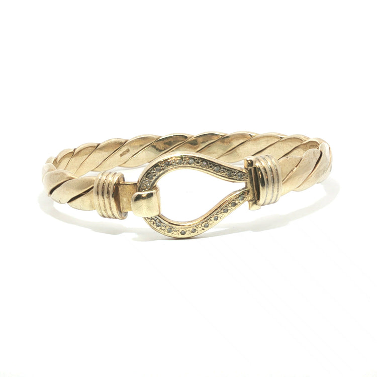 9ct - Pre owned - Hook & Loop bangle - 6.5" - (31.97g) - 7mm