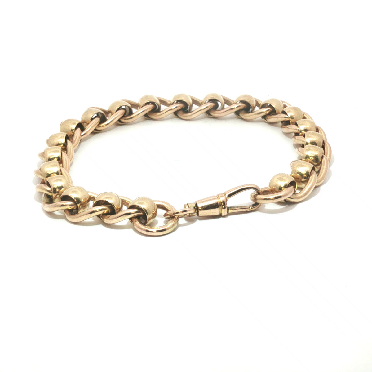 9ct - Pre owned - Roller ball bracelet - 8" -  (34.35g) - 8mm