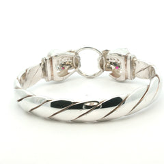Silver 925 - New - Leopard head bangle - 8" - (100g) - 12mm