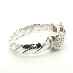 Silver 925 - New - Leopard head bangle - 8" - (100g) - 12mm