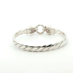 Silver 925 - New - Leopard head bangle - 7" - (39.12g) - 6mm