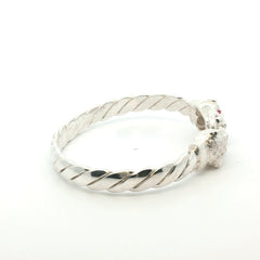 Silver 925 - New - Leopard head bangle - 7" - (39.12g) - 6mm