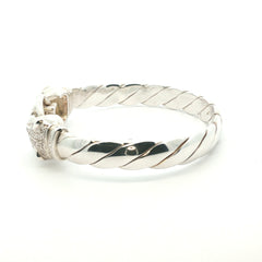 Silver 925 - New - Leopard head bangle - 7.5" - (64.66g) - 8mm