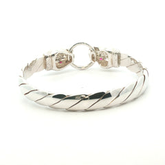 Silver 925 - New - Leopard head bangle - 7.5" - (64.66g) - 8mm